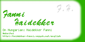 fanni haidekker business card